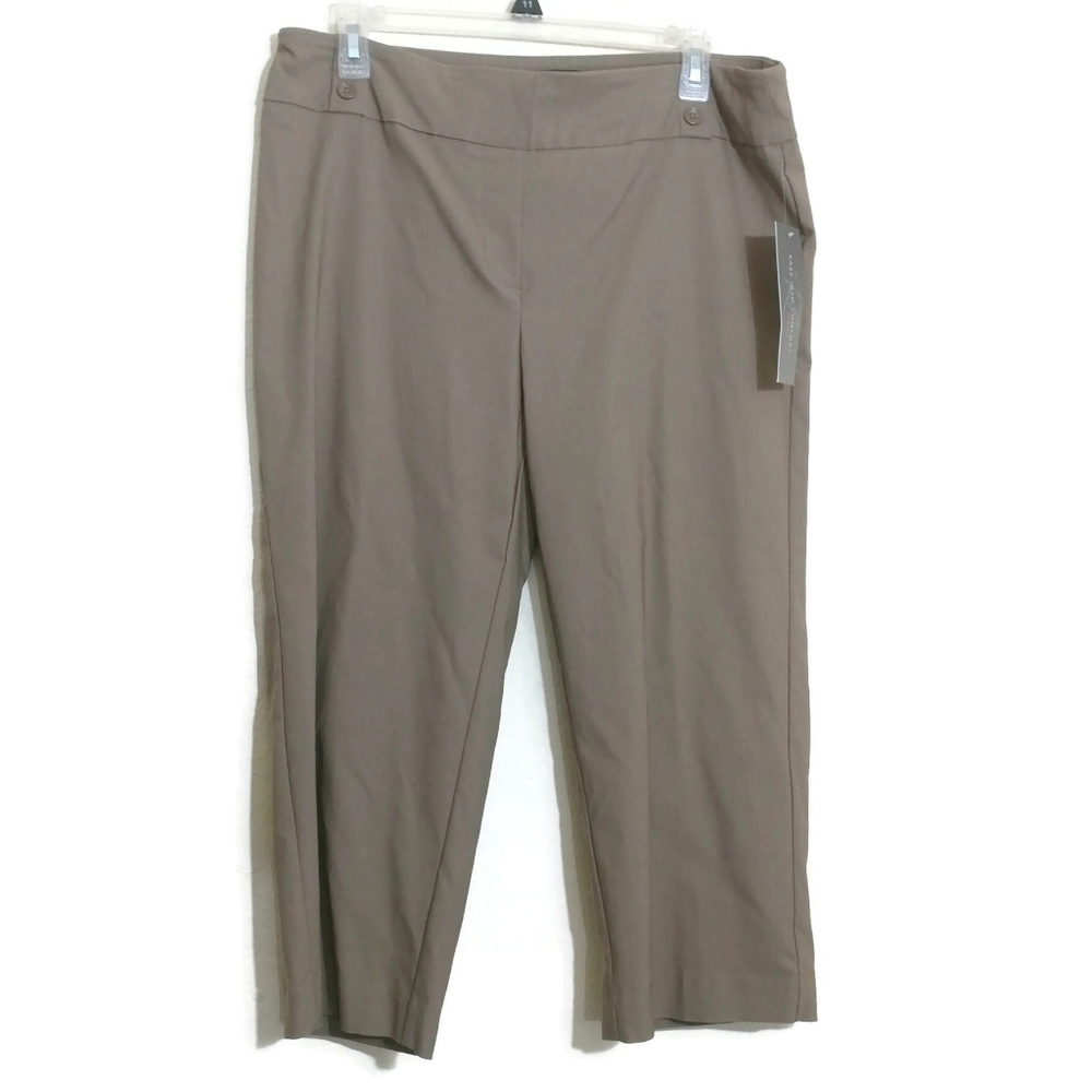 Women's Taupe Pull-On Capris - Comfortable Stretch Fit
